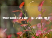 增强萨满输出手法全解析，提升战斗输出秘诀