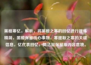 黑檀寒忆，解析，将黑檀之寒的回忆进行提炼精简，黑檀保留核心事物，寒提取之寒的关键信息，忆代表回忆，简洁且保留原内容意境。