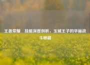 王者荣耀暃技能深度剖析，玉城王子的华丽战斗秘籍