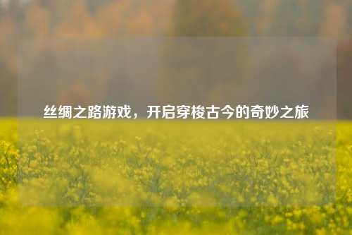 丝绸之路游戏，开启穿梭古今的奇妙之旅