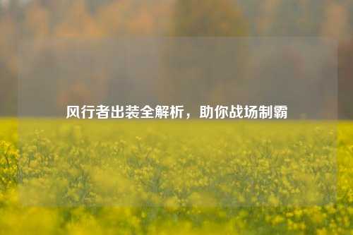 风行者出装全解析,助你战场制霸