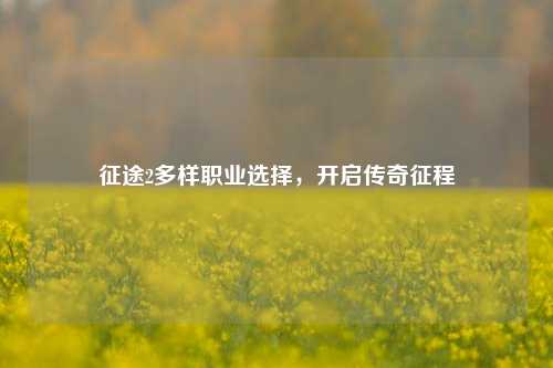 征途2多样职业选择，开启传奇征程