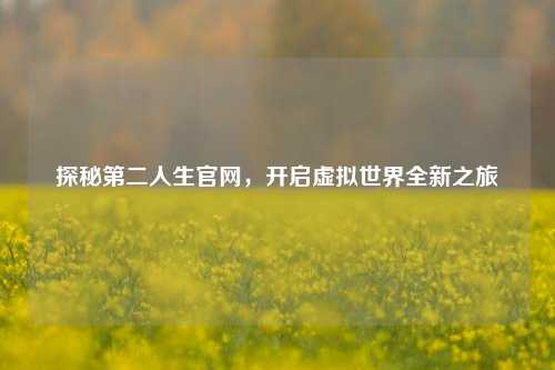 探秘第二人生官网，开启虚拟世界全新之旅